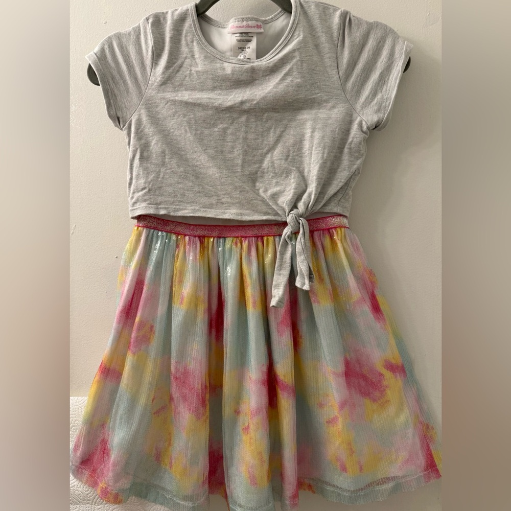 Bonnie Jean Gray and Multicolor Casual Kids Dress